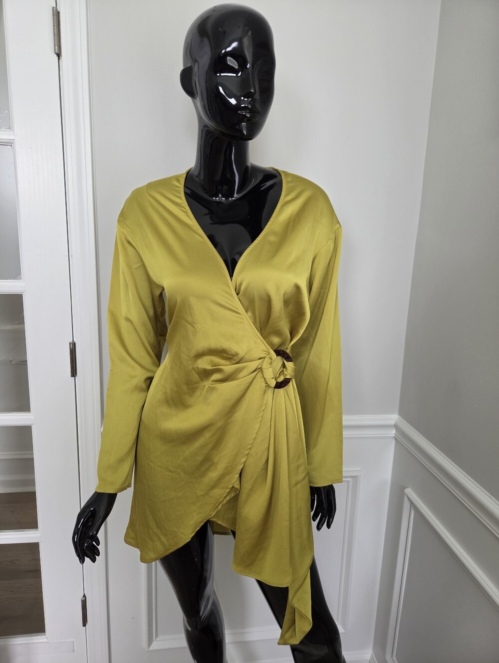 Boohoo Satin Wrap Dress